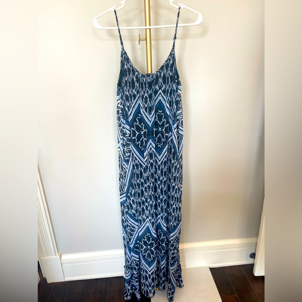 Express blue and white maxi dress, size small